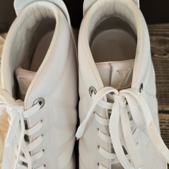 Louis Vuitton Fuselage Trainers‎ 10 White Leather High Top Sneakers RARE MS0193 main image 7